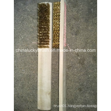 Wooden Handle Brass Wire Brush by Hand Make (YY-597)